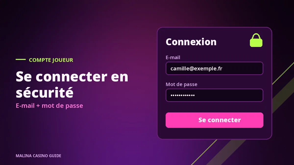 Formulaire de connexion et dâinscription Malina Casino